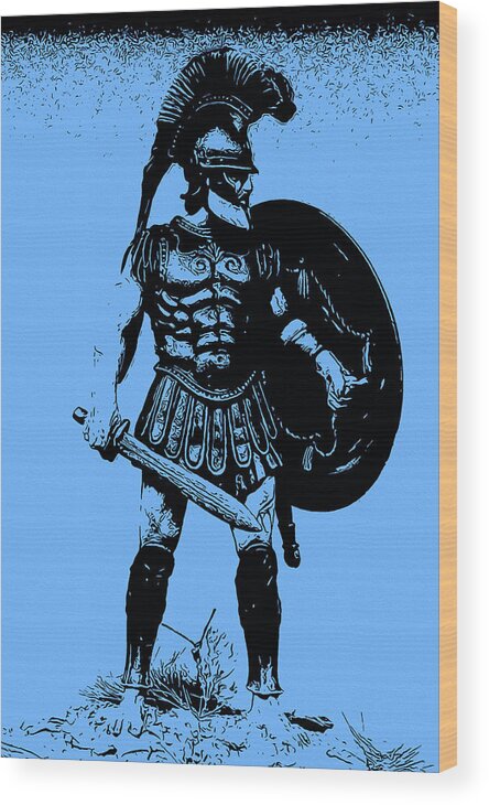 Spartan Warrior Wood Print featuring the painting Age of Spartans by AM FineArtPrints