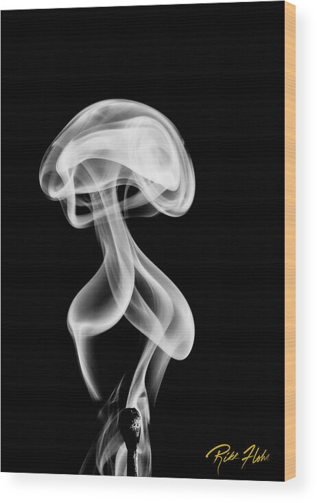 Match Wood Print featuring the photograph Alien Smoke Creature by Rikk Flohr