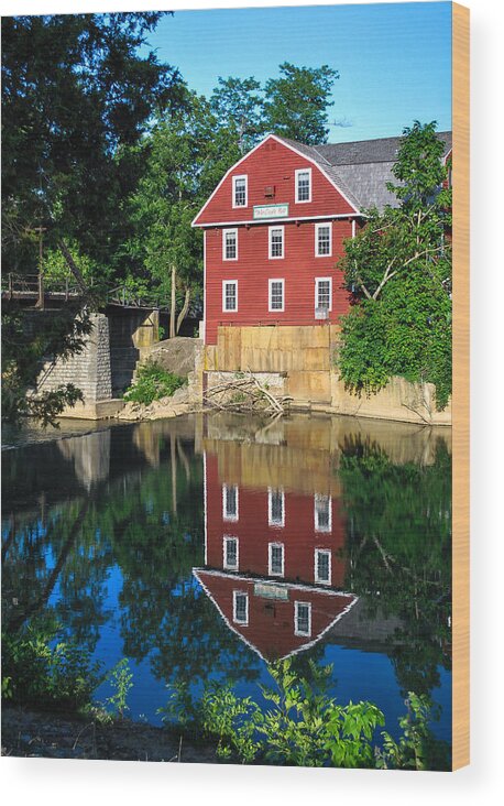 Bridge Wood Print featuring the photograph An Evening On the Waters of War Eagle Mill by Gregory Ballos