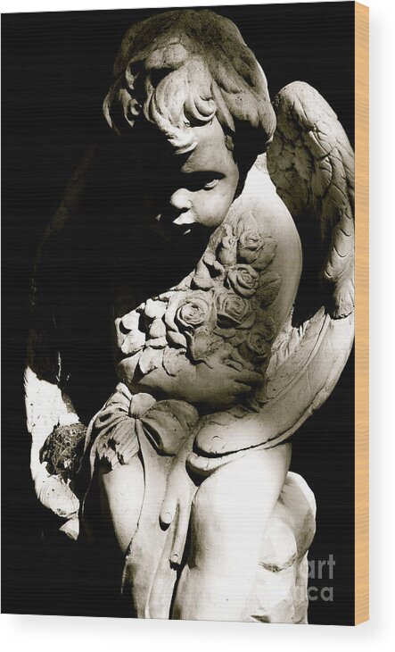 Statue Wood Print featuring the photograph Angel Baby by Lori Leigh