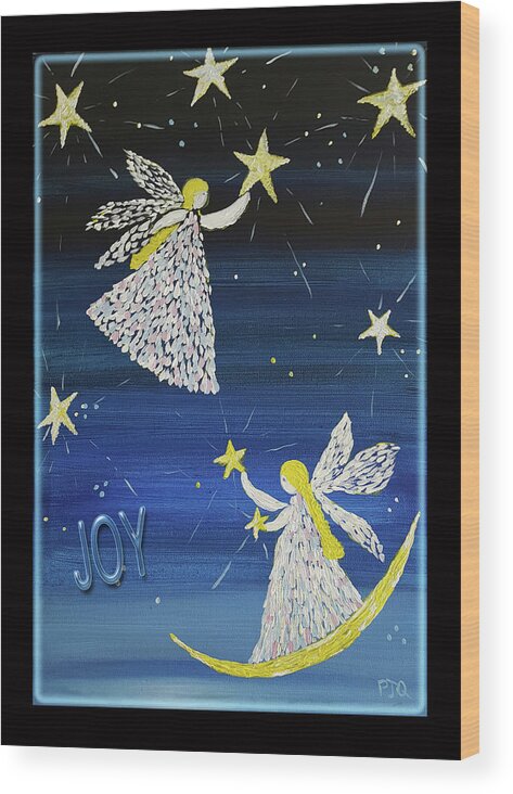 Joy Of Angels Shining Stars Wood Print featuring the photograph Angels, Joy, Lucky Stars by PJQandFriends Photography