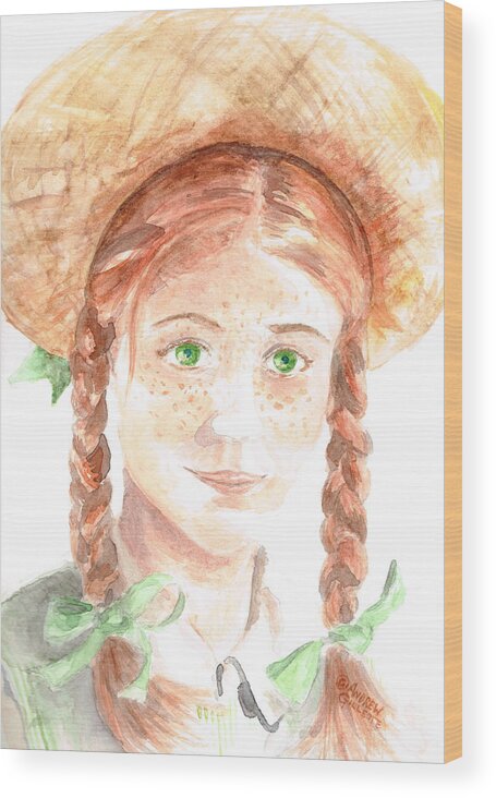 Anne Of Green Gables Wood Print featuring the painting Anne of Green Gables by Andrew Gillette