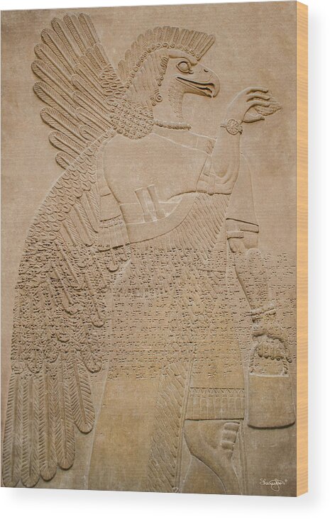 Assyria Wood Print featuring the photograph Assyrian Guardian by Shanna Hyatt
