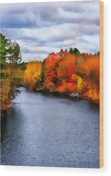 Autumn Wood Print featuring the digital art Autumn Channel by JGracey Stinson