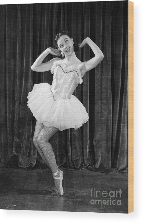 1950s Wood Print featuring the photograph Ballerina, C.1950s by H. Armstrong Roberts/ClassicStock