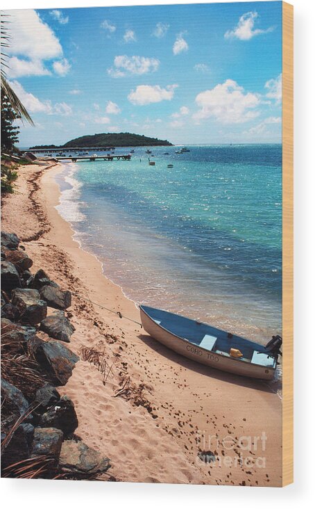 Beach Wood Print featuring the photograph Boat Beach Vieques by Thomas R Fletcher