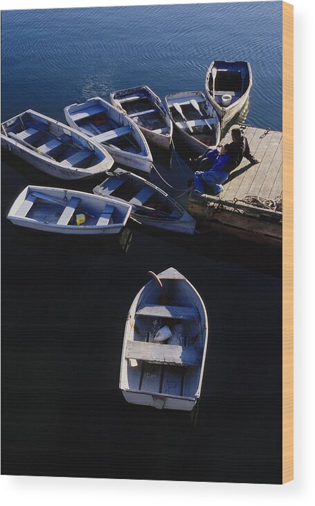 Boats Wood Print featuring the photograph Boats moored at Dock by Steve Somerville