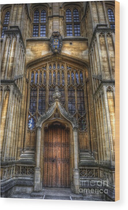 Yhun Suarez Wood Print featuring the photograph Bodleian Library Door - Oxford by Yhun Suarez