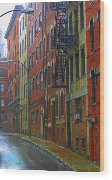 Cityscape Wood Print featuring the photograph Bricks by Julie Lueders 