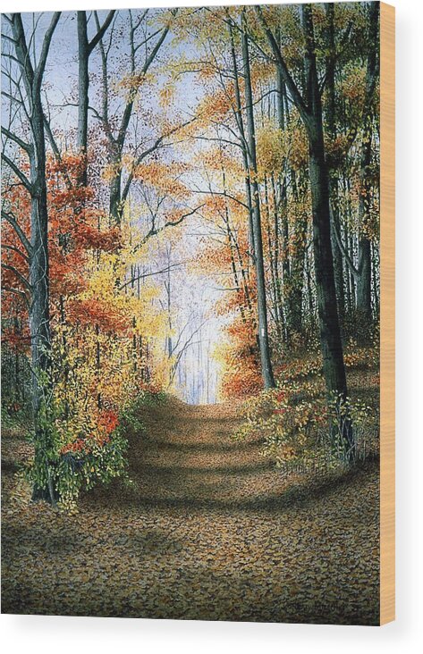 Woodland Wood Print featuring the painting Bruce Trail by Conrad Mieschke