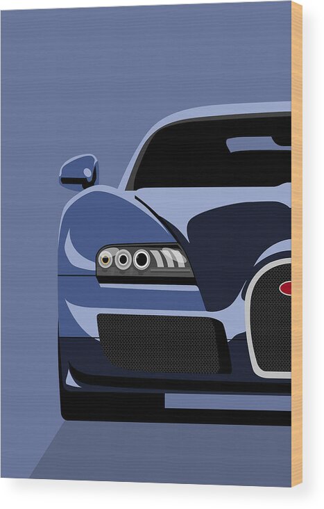Bugatti Veyron Wood Print featuring the digital art Bugatti Veyron by Michael Tompsett