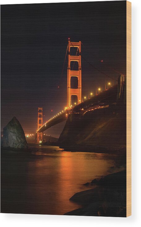 Golden Gate Bridge Wood Print featuring the photograph By The Golden Gate by Brian Tada