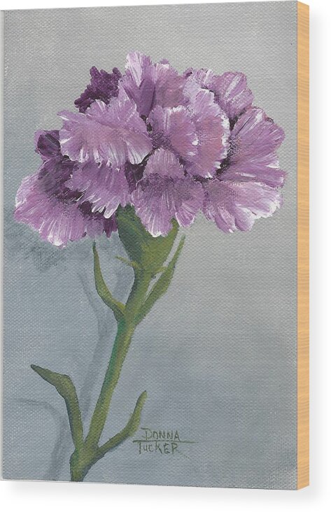 Carnation Wood Print featuring the painting Carnation Blossom by Donna Tucker