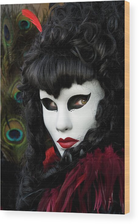 Mask Wood Print featuring the photograph Carnival masck 2 by Livio Ferrari