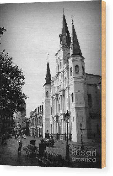 Jackson Square Wood Print featuring the photograph Cathedral Morning 2 by Perry Webster