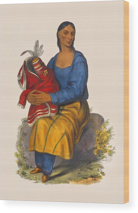 Unknown Wood Print featuring the drawing Chippeway widow by Unknown