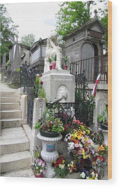 Grave Wood Print featuring the photograph Chopin Grave Paris by Keith Stokes