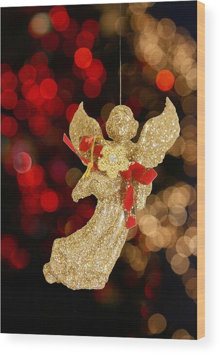 Angel Wood Print featuring the photograph Christmas Angel by Barbara White