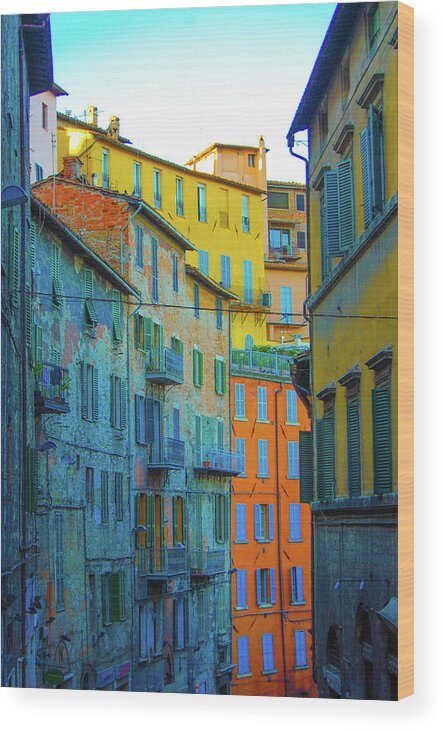 Italy Wood Print featuring the digital art Cinque Terre Colors by Susan Allen