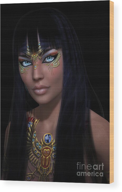 Cleopatra Wood Print featuring the digital art CLEOpatra  col by Shadowlea Is