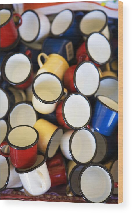 Coffee Wood Print featuring the photograph Coffee Cups by Marilyn Hunt