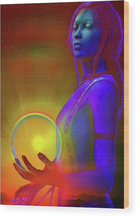 Spectrum Wood Print featuring the digital art Consciousness by Shadowlea Is
