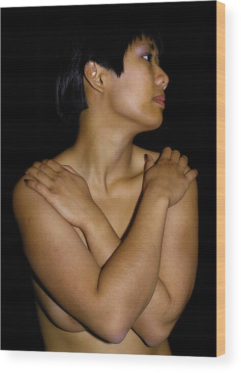 Woman Wood Print featuring the photograph Crossed Arms 2 by David Kleinsasser
