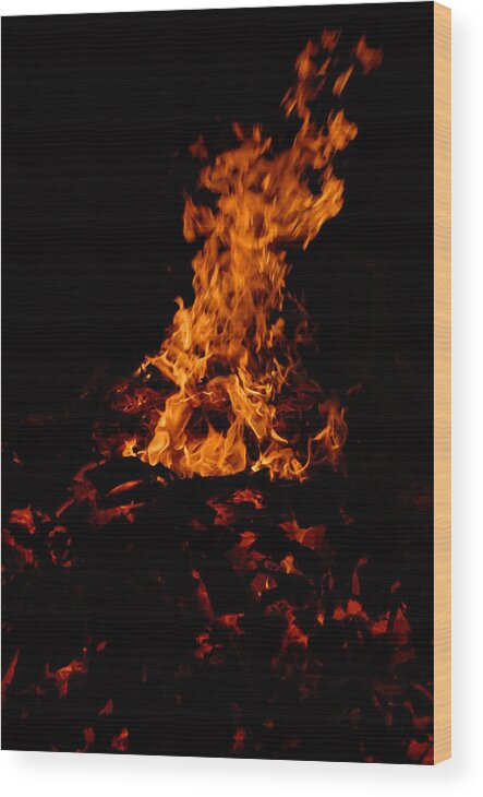 Fire Wood Print featuring the photograph Dancing Fire by Steven Crown