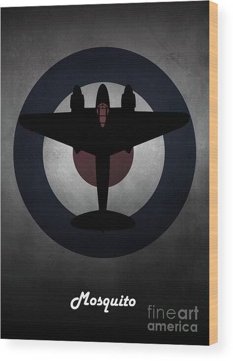 Mosquito Wood Print featuring the digital art de Havilland Mosquito RAF by Airpower Art