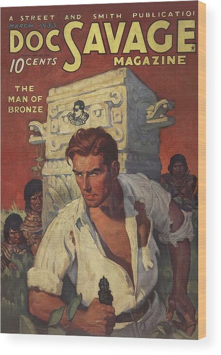 Comic Wood Print featuring the drawing Doc Savage The Man of Bronze by Conde Nast