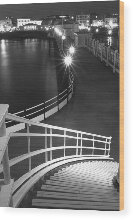 Pier Wood Print featuring the photograph Down to the Pier by Hazy Apple