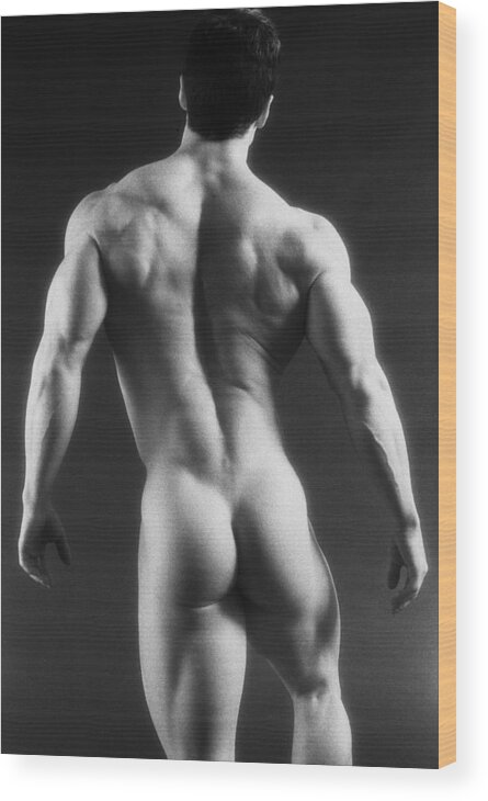 Male Nudes Wood Print featuring the photograph Dwain Leland 3 by Thomas Mitchell