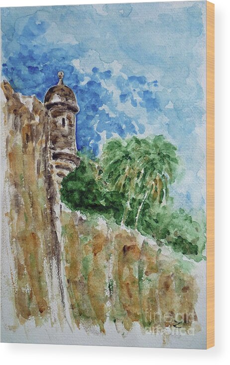 El Morro Wood Print featuring the painting El Morro by Zaira Dzhaubaeva