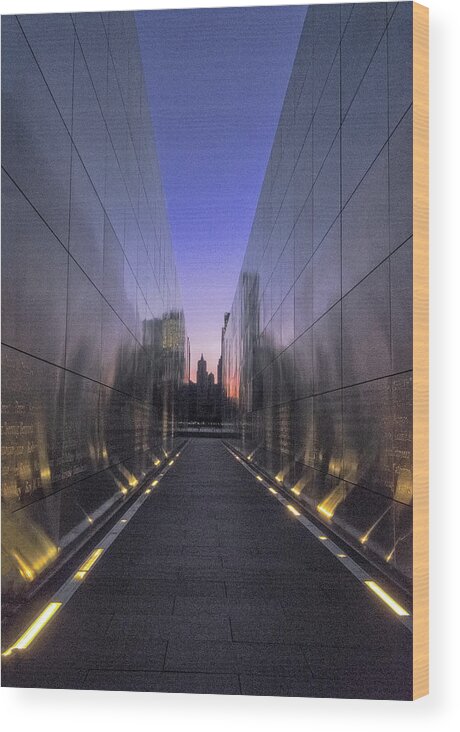 Jersey City New Jersey Wood Print featuring the photograph Empty Sky 911 Memorial by Tom Singleton