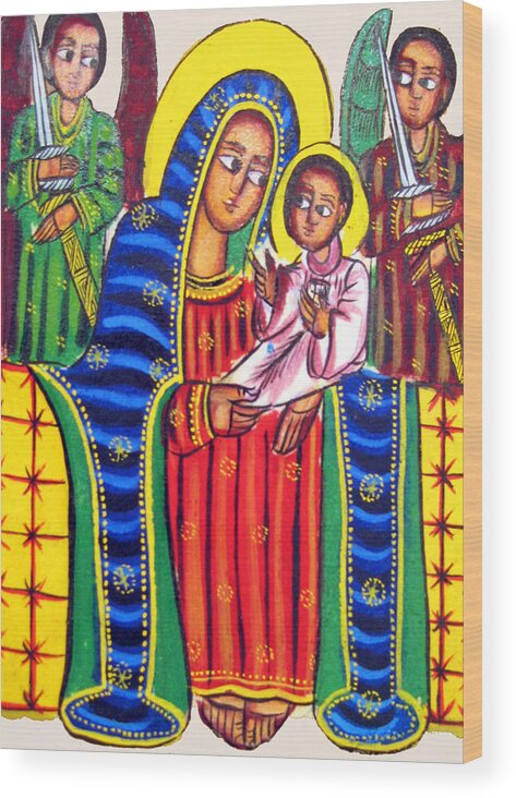 Ethiopian Mary And Jesus Wood Print featuring the photograph Ethiopian Mary and Jesus by Munir Alawi
