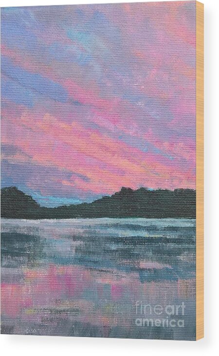 Acrylic Painting Wood Print featuring the painting Evening Light by Lisa Dionne