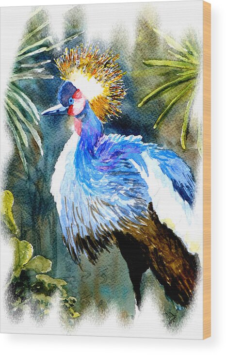 Bird Wood Print featuring the painting Exotic Bird by Steven Ponsford