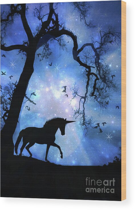 Unicorn Wood Print featuring the photograph Fantasy Unicorn by Stephanie Laird