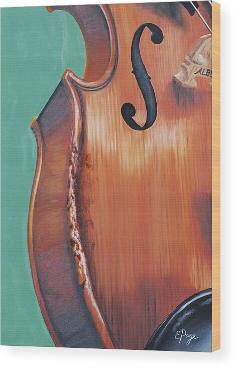 Fiddle Wood Print featuring the painting Fiddle III by Emily Page
