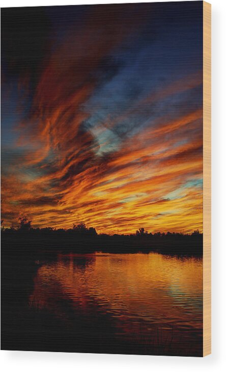 Sunset Wood Print featuring the photograph Fire Sky by Saija Lehtonen