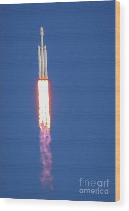 Rocket Wood Print featuring the photograph First Launch by Tom Claud