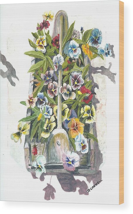 Box Wood Print featuring the painting Flowerbox by Darren Cannell