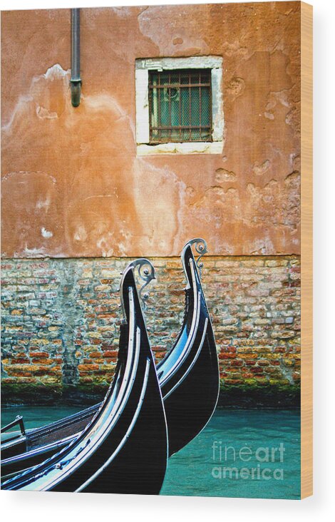 Gondola Wood Print featuring the photograph Gondola in Venice 2 by Emilio Lovisa