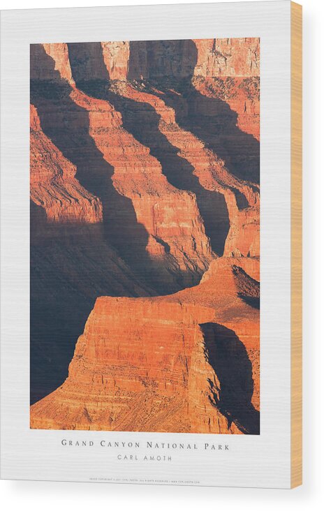 Grand Canyon Wood Print featuring the photograph Grand Canyon Glow by Carl Amoth