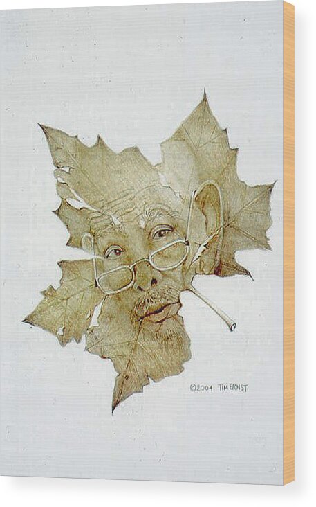  Wood Print featuring the drawing Grandfather by Tim Ernst