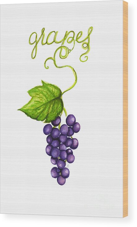 Grapes Wood Print featuring the painting Grapes by Cindy Garber Iverson