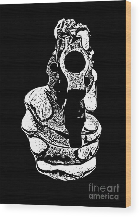 Gunman Wood Print featuring the photograph Gunman T-shirt by Edward Fielding