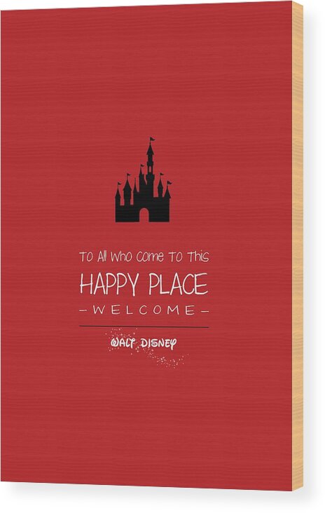 Disney Wood Print featuring the digital art Happy Place by Nancy Ingersoll