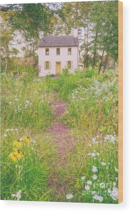 (architecture Or Architectural) Wood Print featuring the photograph Hibbs House by Debra Fedchin