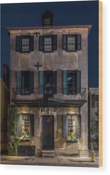 Charleston Wood Print featuring the photograph Historic William Vanderhorst House, Charleston by Carl Amoth